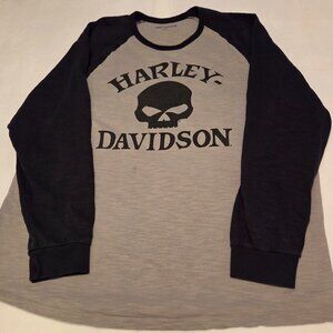 Harley Davidson long sleeve 3XL XXXL Skull on Front Black/Gray Collectable